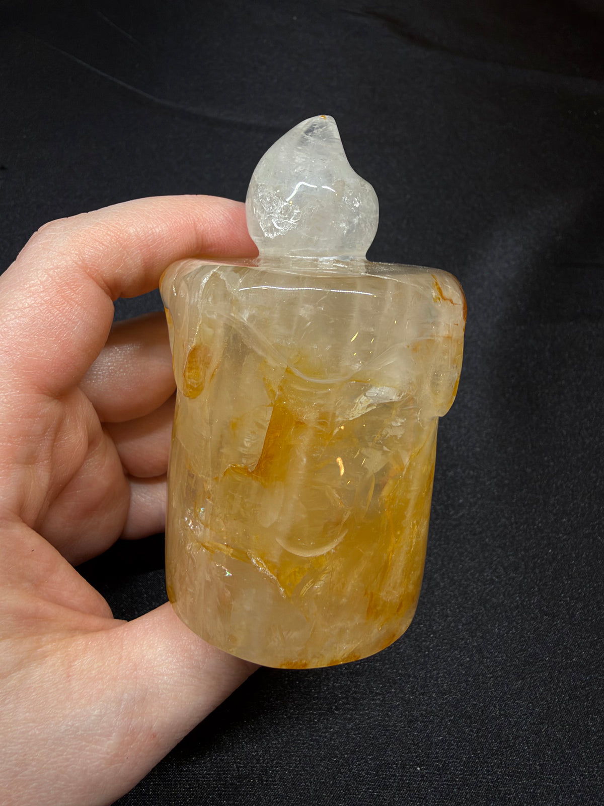 Golden Healer Candle with a Face