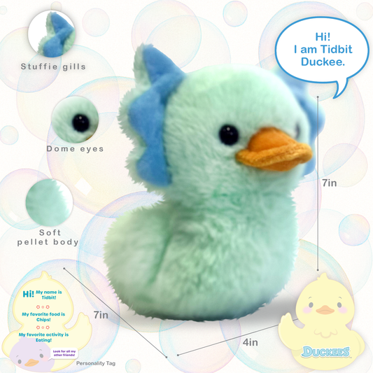 World's Softest Plush - 7" Tidbit Plush Duckee Axolotyl