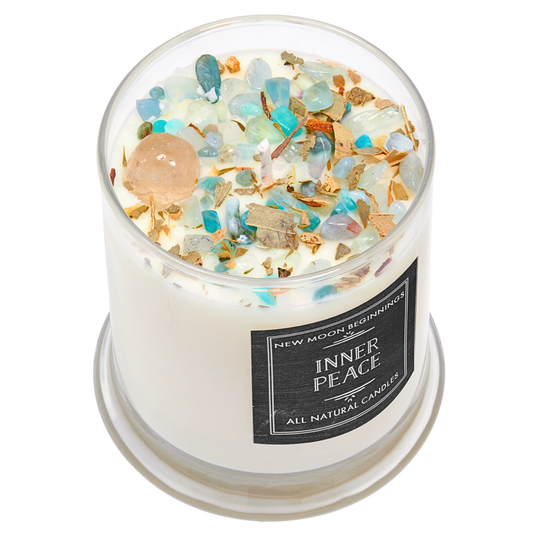 Inner Peace Candle - Soy Crystal Candle (Crystal Waters): 7.75oz Round Glass