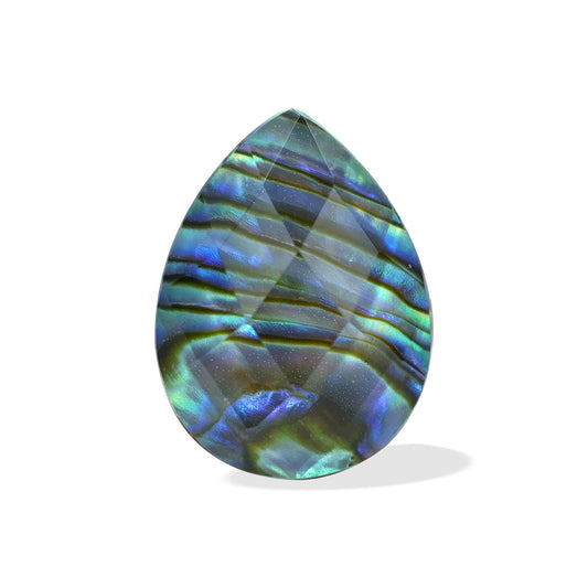 Starborn Faceted Abalone Shell Doublet Pear Cabochon - 1 Piece