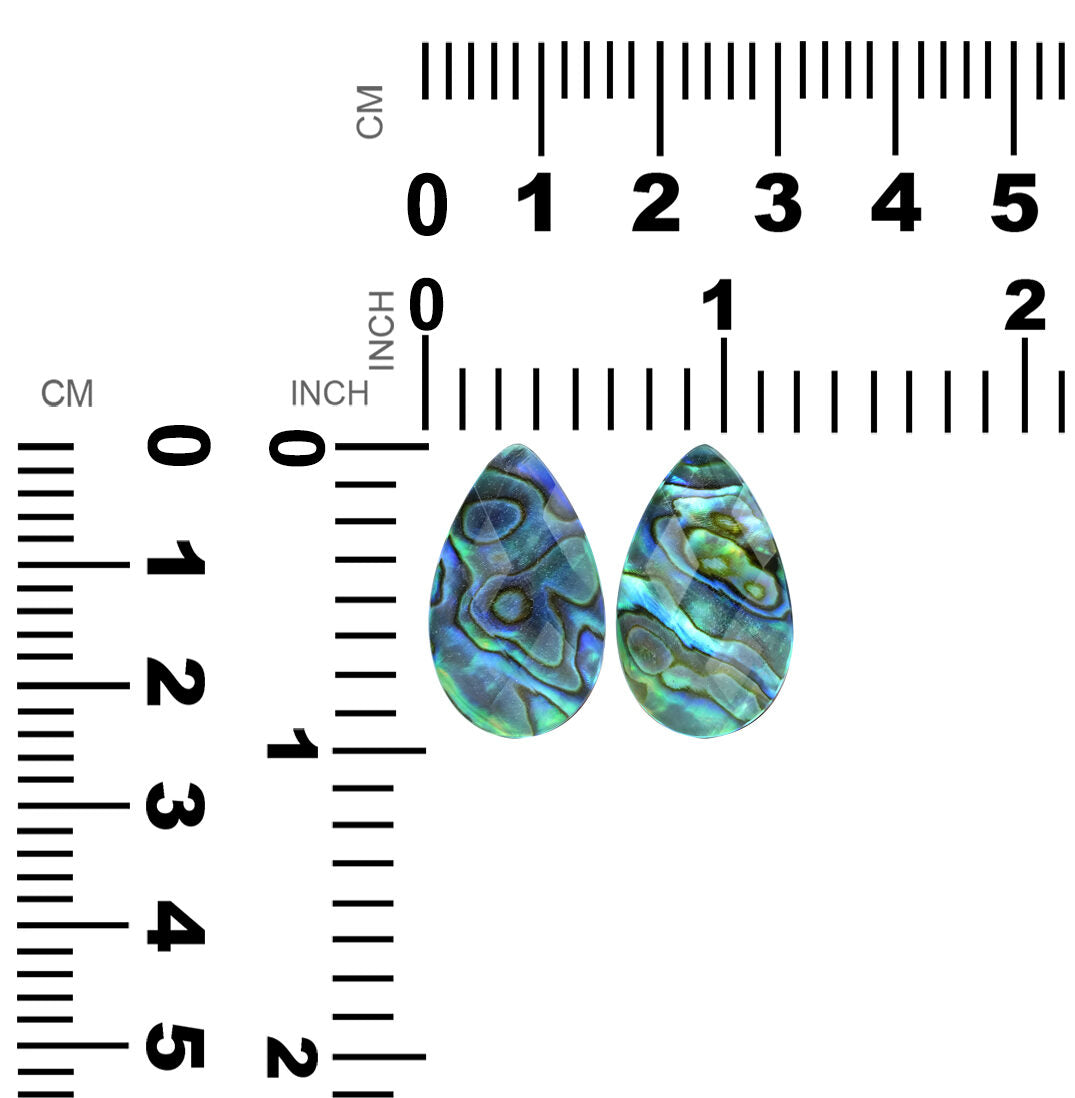 Starborn Faceted Abalone Shell Doublet Pear Cabochon - 1 Piece