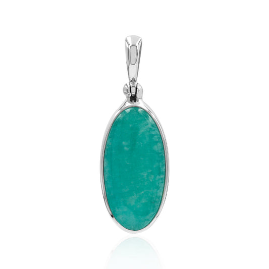 Starborn Amazonite Oval Pendant in Fine Sterling Silver
