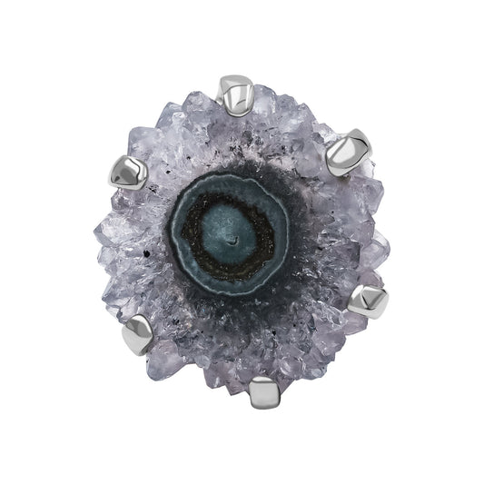 Starborn Amethyst Rose Prong Set Ring in Sterling Silver
