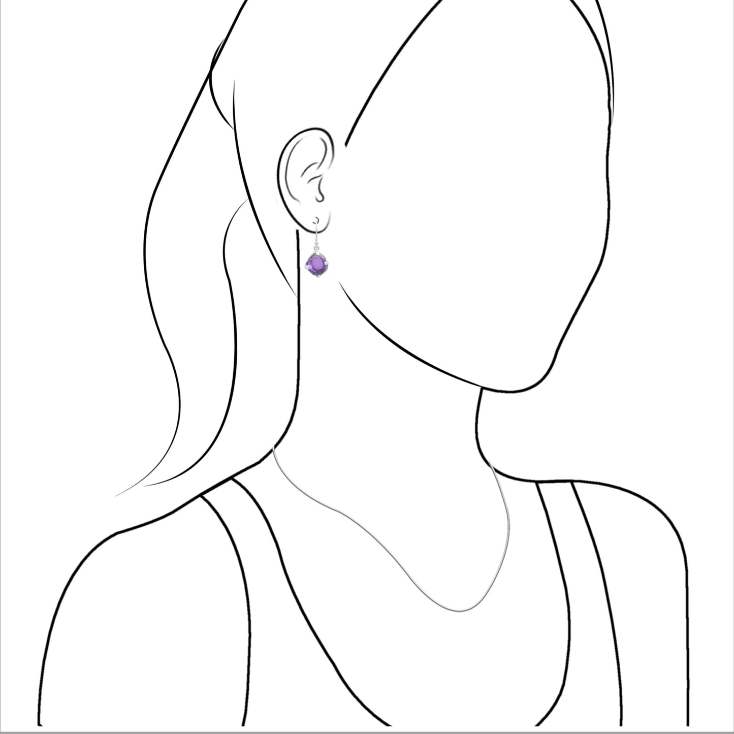 Starborn Amethyst Crystal Drop Earrings in Sterling Silver