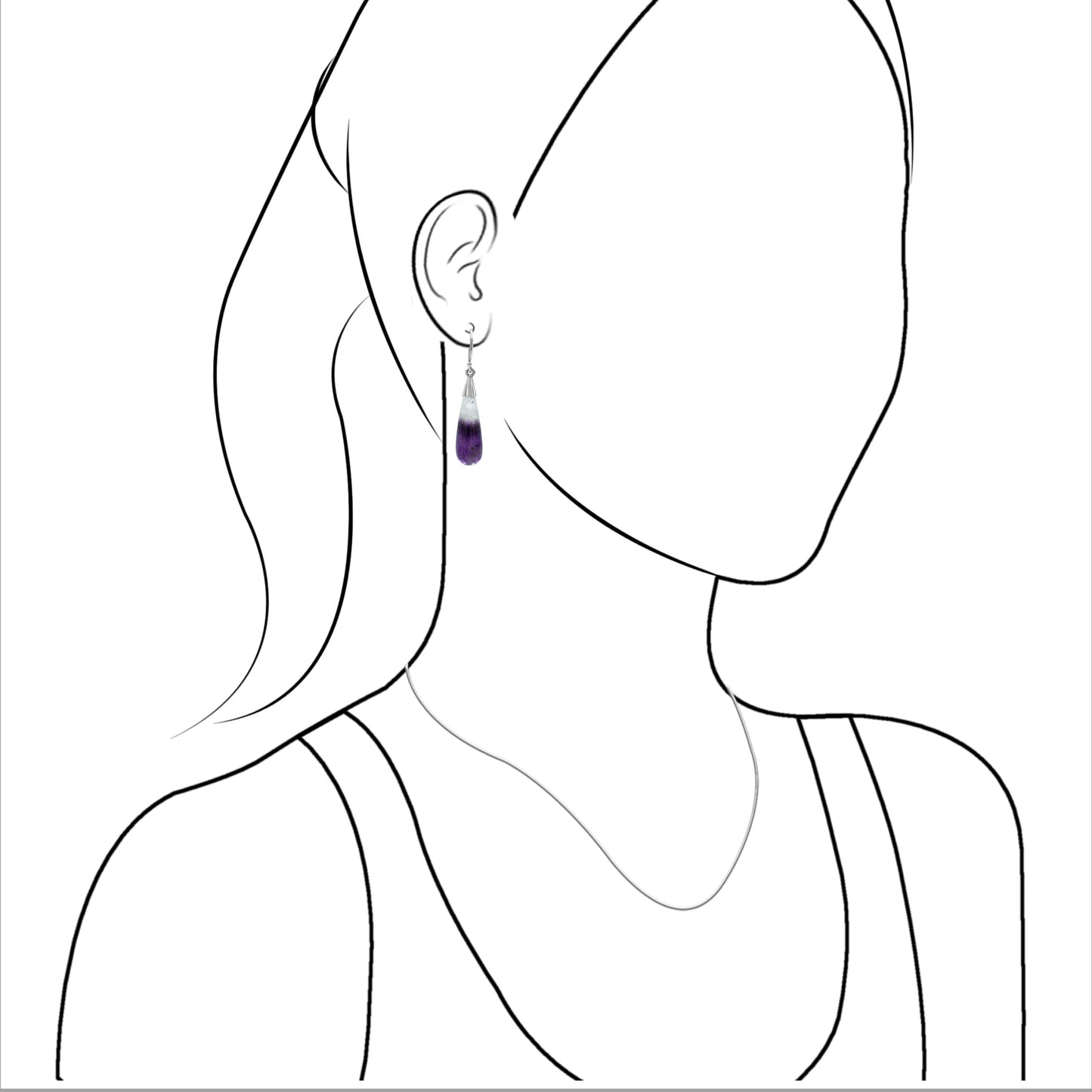 Starborn Duality Amethyst Drop Earrings in Sterling Silver