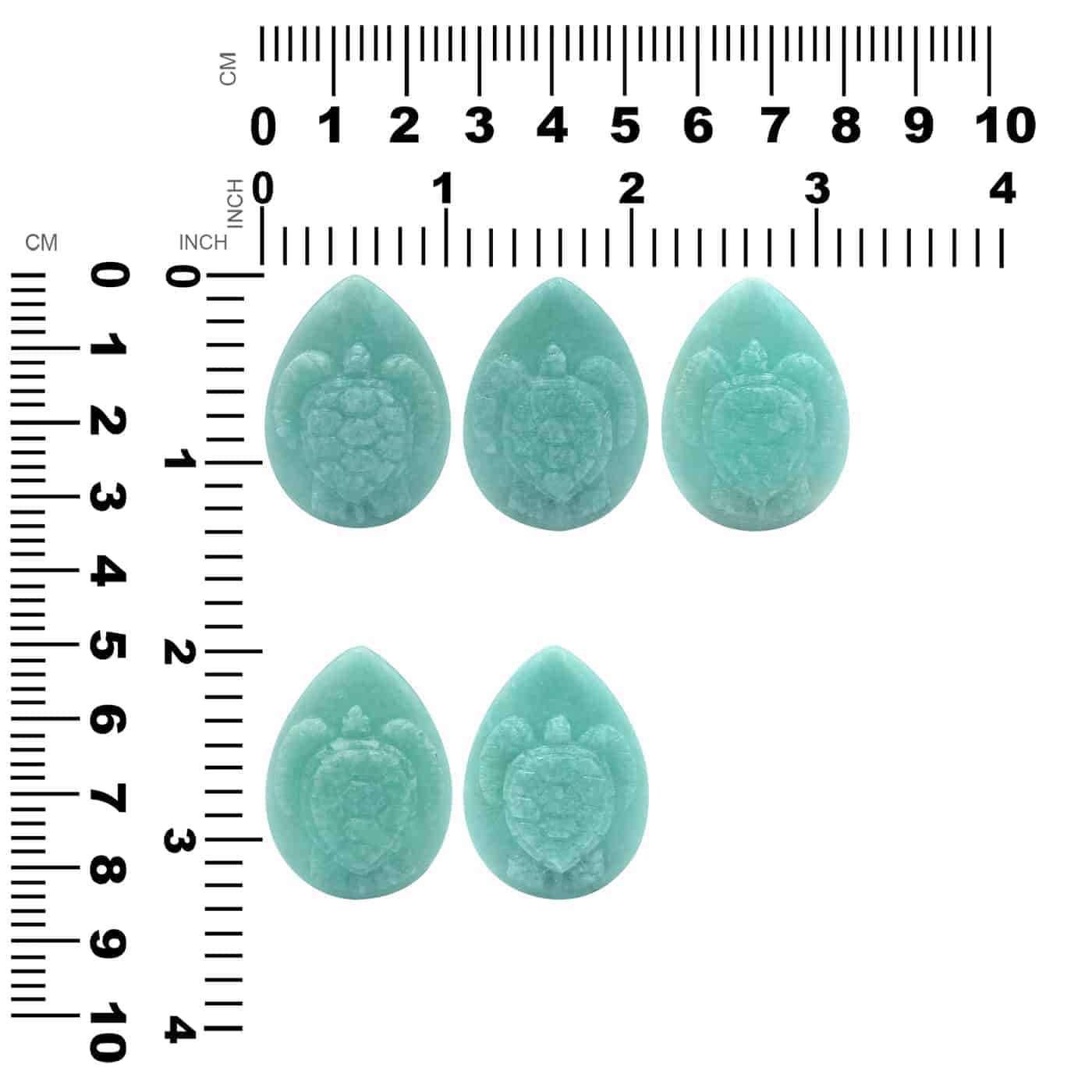 Starborn Amazonite Sea Turtle Pear Shaped Cabochon 25 x 35 mm - 1 Piece