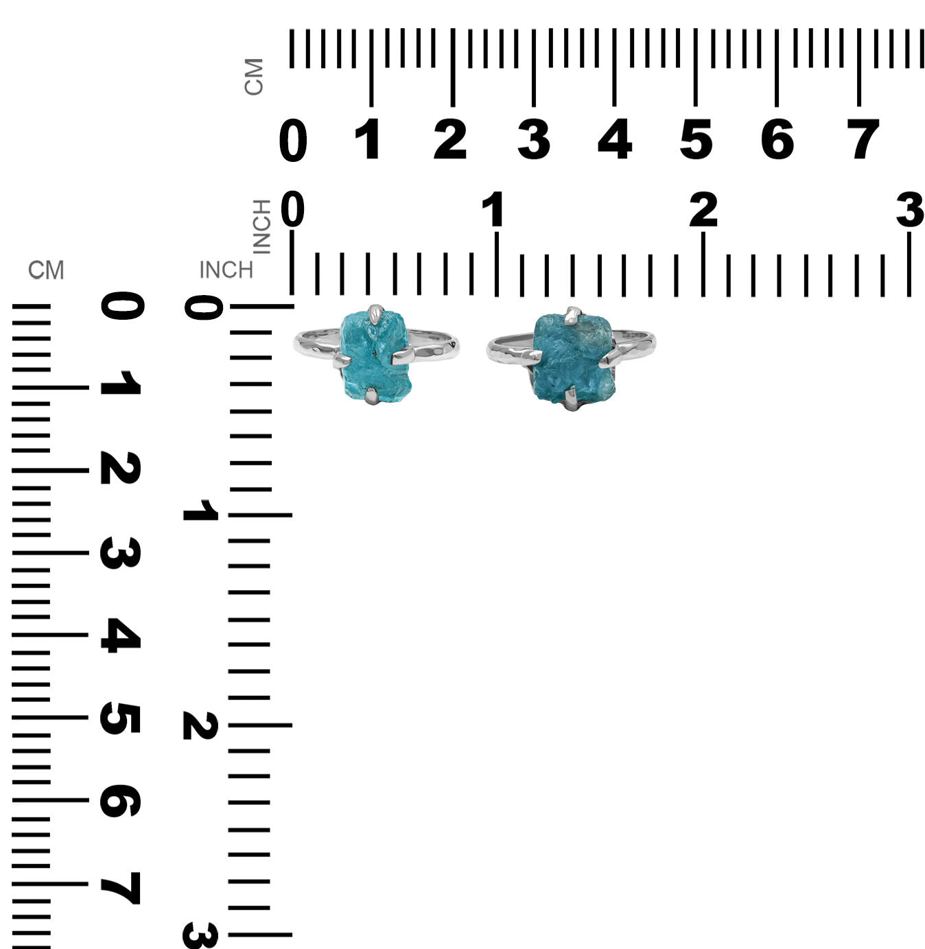 Starborn Rough Apatite Prong Set Ring in Sterling Silver