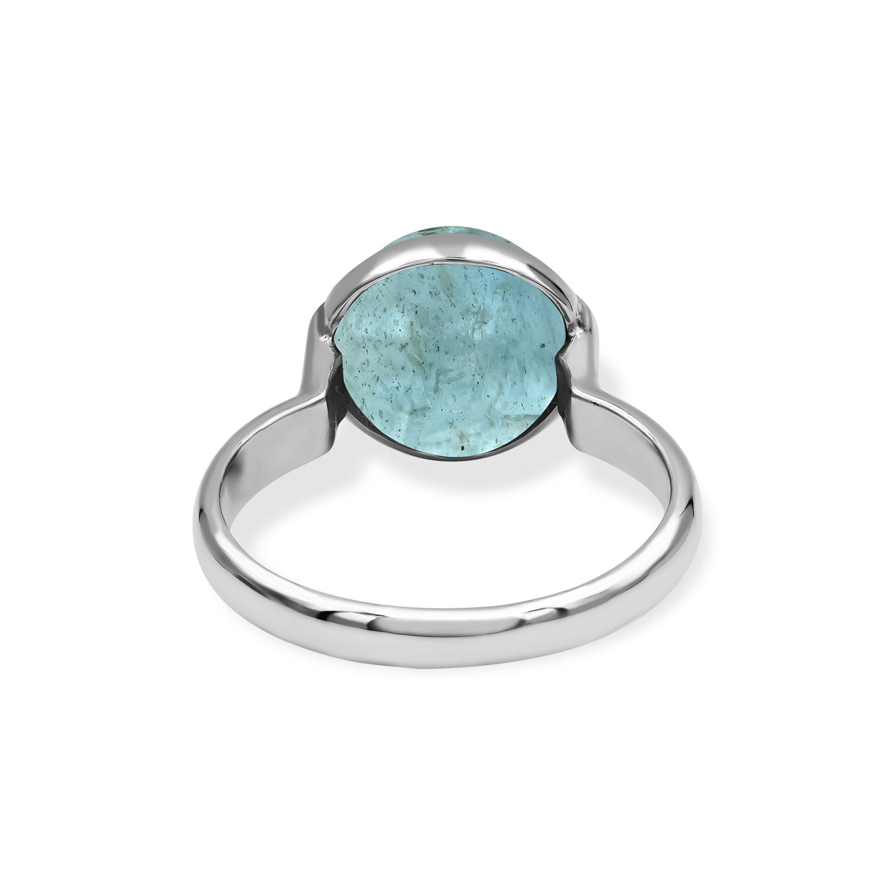 Starborn Aquamarine Sphere Ring with Silver Band in Sterling Silver