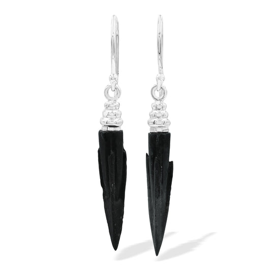 Starborn Scythian Bronze Arrowhead Dangle Earrings in Sterling Silver