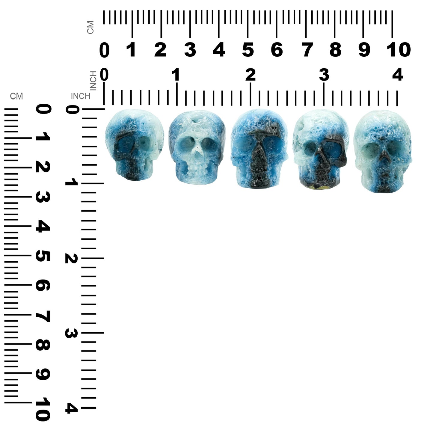 Starborn Blue Ice Glacierite Hand-Carved Skull 25-30 mm