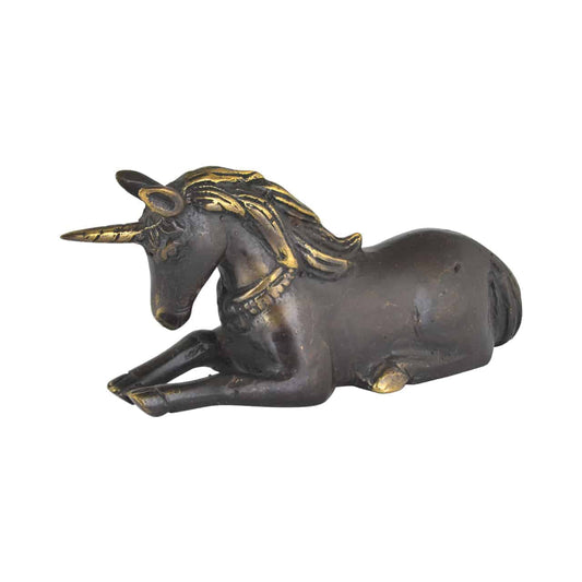 Starborn Laying Unicorn Decorative Bronze Statue