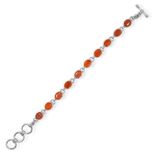 Starborn Faceted Carnelian Bracelet in Sterling Silver