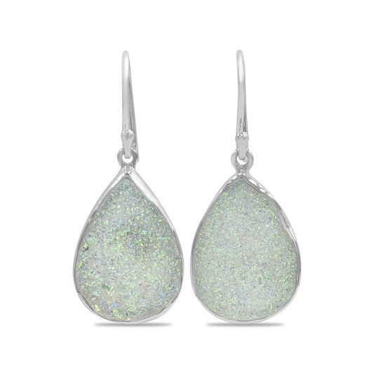Starborn SI Opal Quartz Drusy Drop Earrings in Sterling Silver