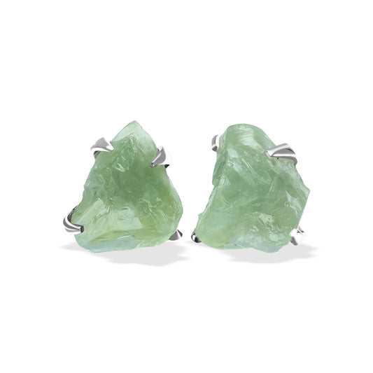 Starborn Green Fluorite Post Style Earrings in Sterling Silver