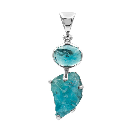 Starborn Green Fluorite Combination Pendant in Sterling Silver