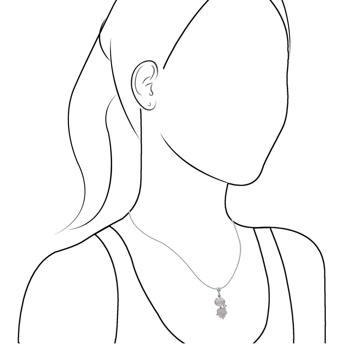 Starborn Morganite and White Topaz Pendant in Sterling Silver
