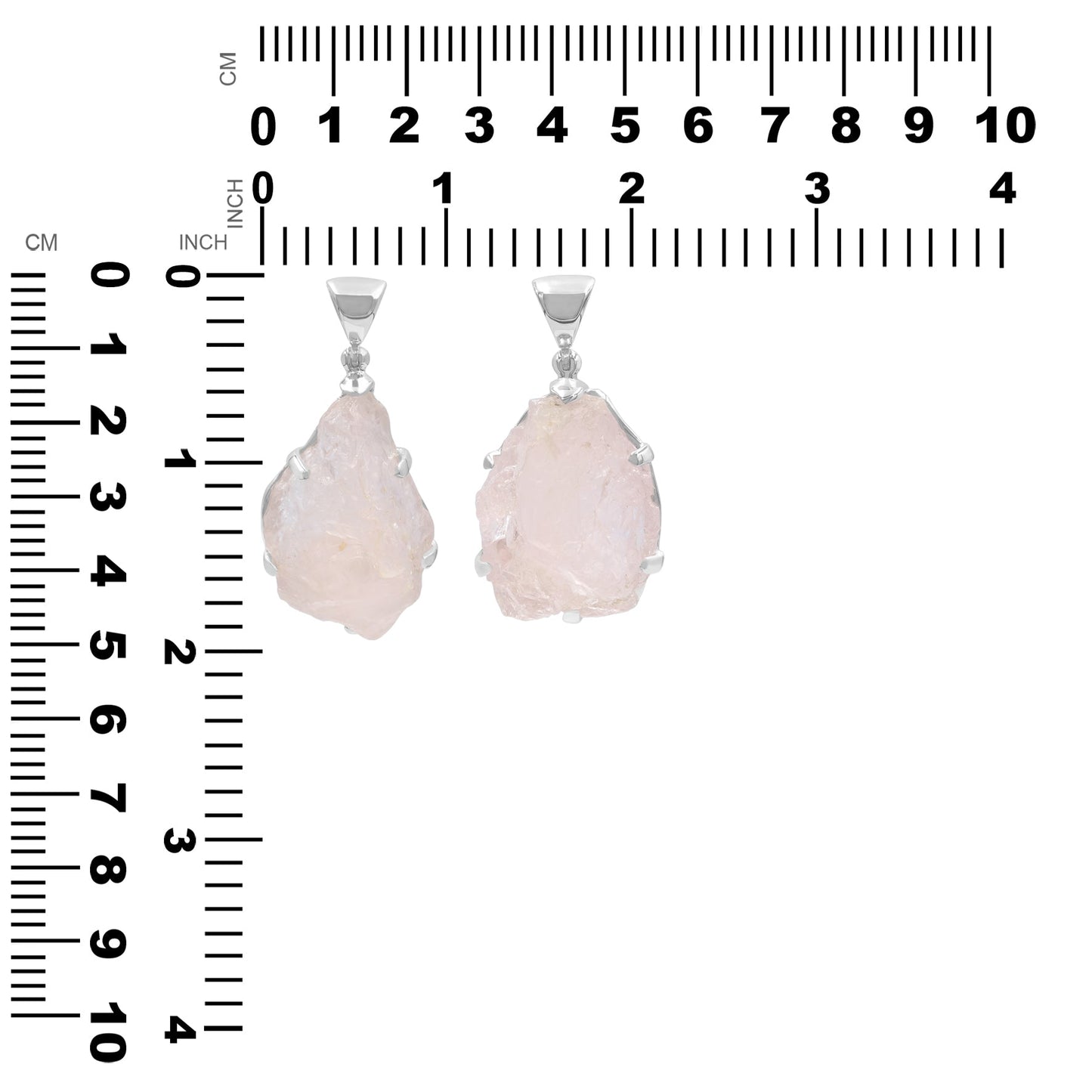 Starborn Morganite Rough Prong Set Pendant in Sterling Silver - Extra Large