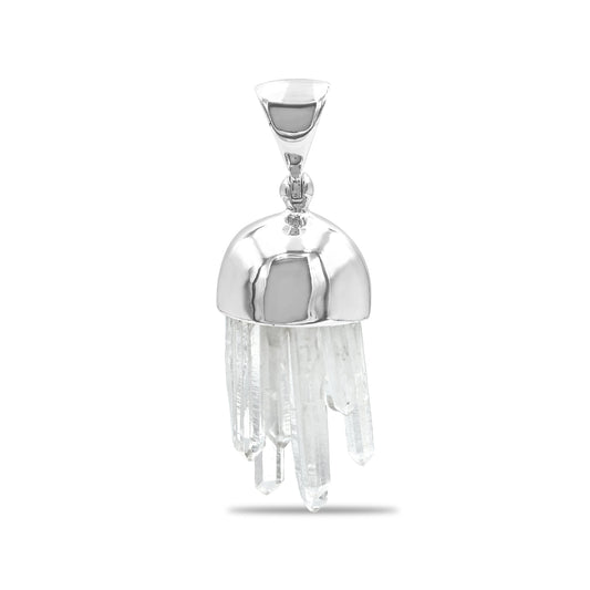 Starborn Quartz Crystal Pendant Cap Set in Sterling Silver