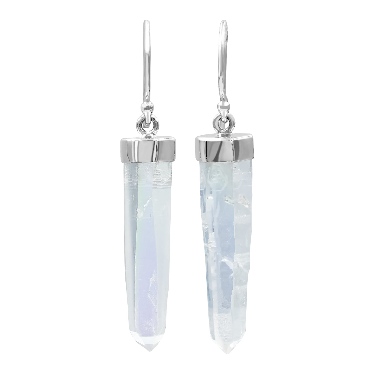 Starborn Angel Aura Quartz Crystal Earrings in Sterling Silver