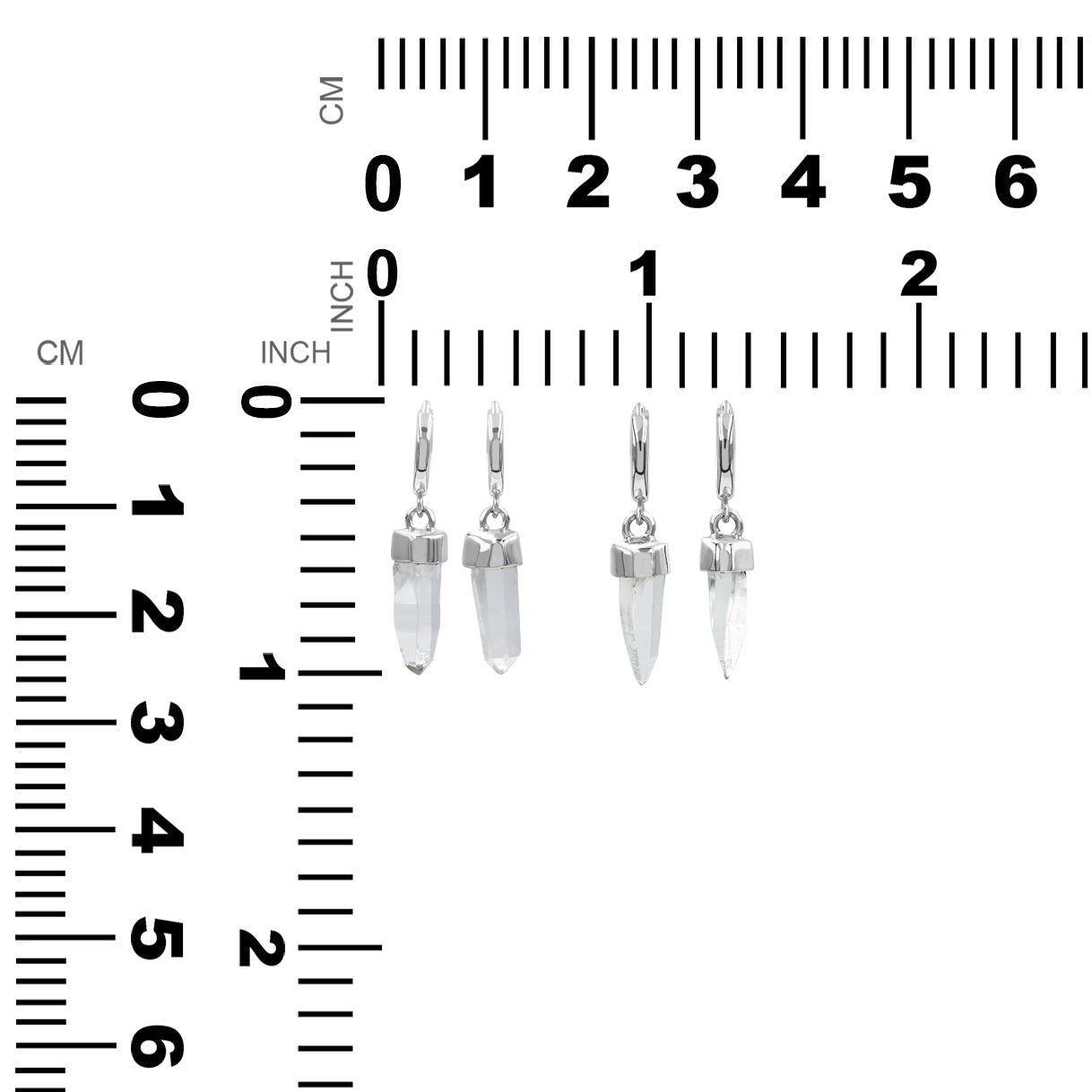 Starborn Quartz Crystal 7.5mm Mini Hoop Earrings in Sterling Silver - Small