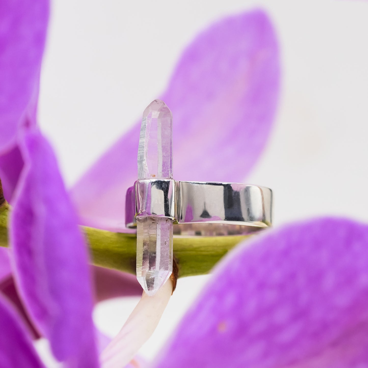 Starborn Quartz Crystal Ring in Sterling Silver