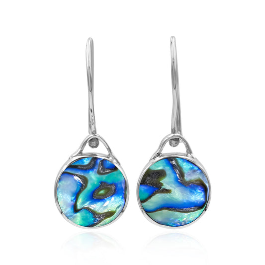 Starborn Reversible Round Ammolite and Abalone Shell Earrings in Sterling Silver