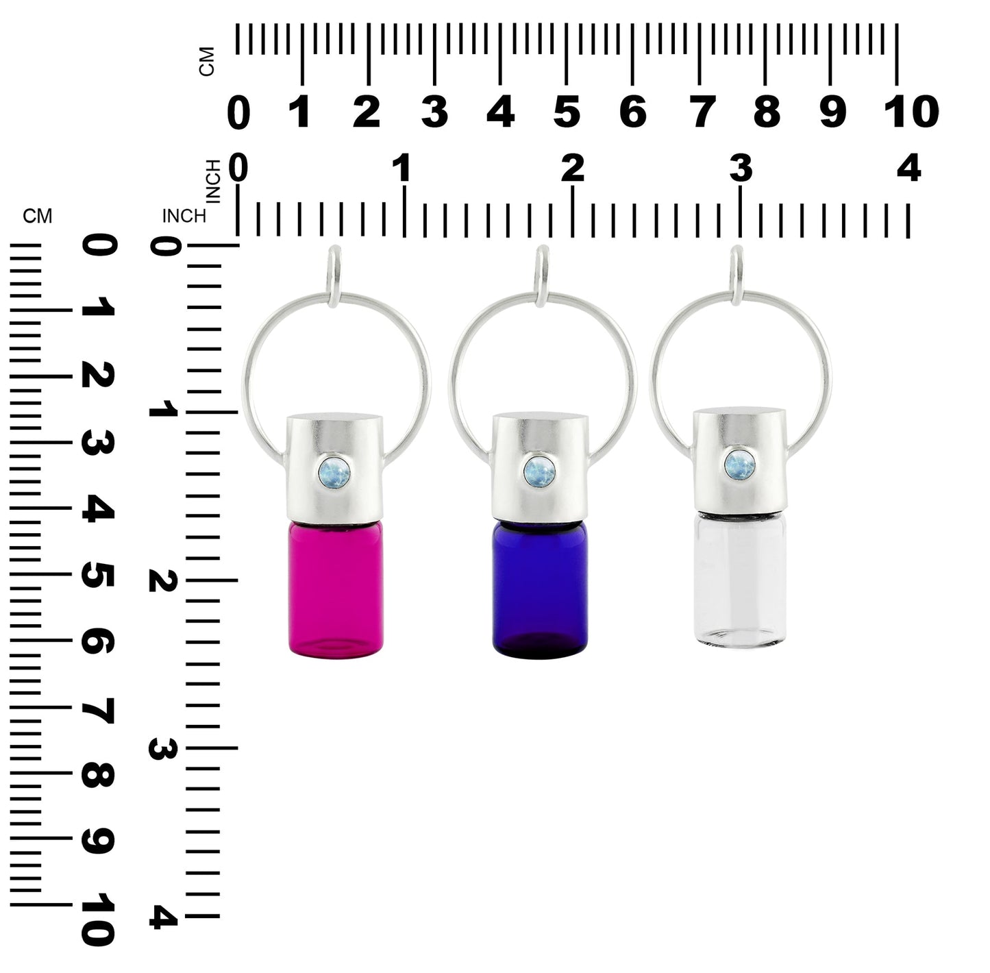 Starborn Set of Bottle Pendants with Rainbow Moonstone Accents