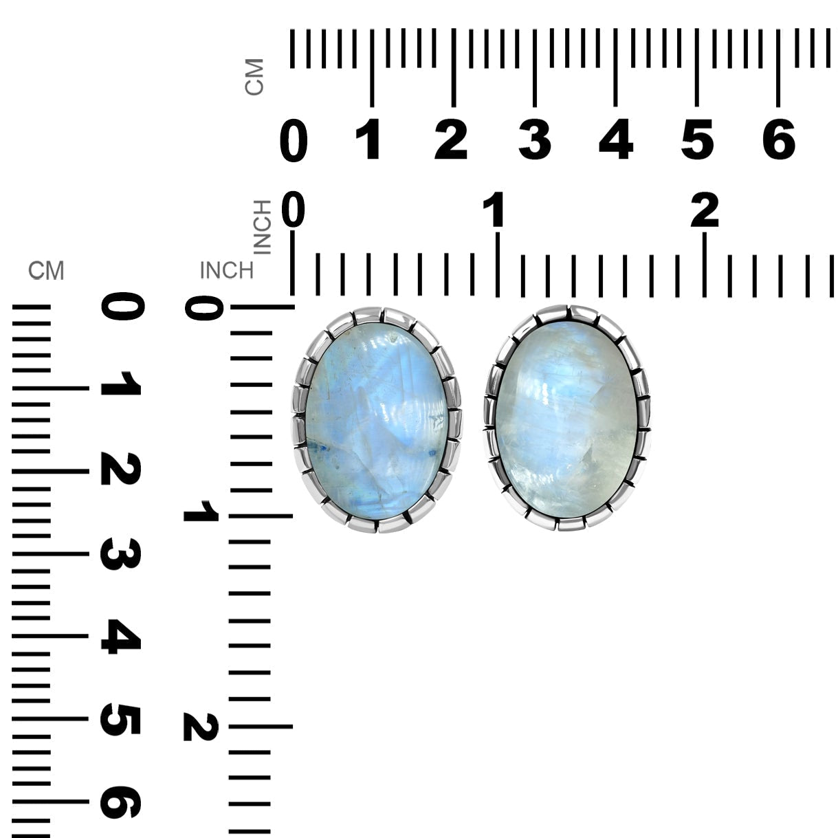 Starborn Rainbow Moonstone Striped Bezel Ring with Bali Design Shank in Sterling Silver