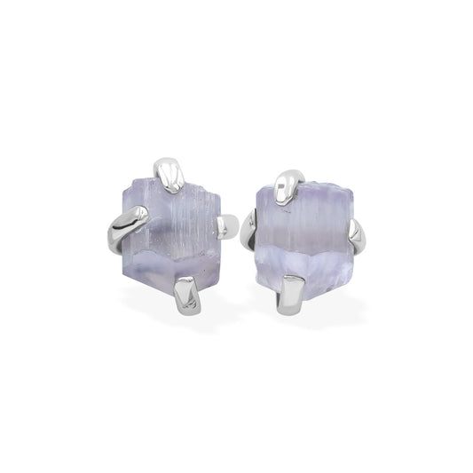 Starborn Purple Scapolite Post Earrings in Sterling Silver