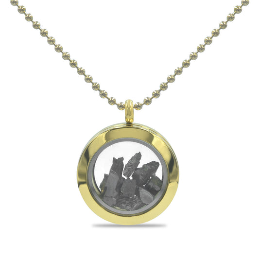 Starborn Elite Shungite Window Pendant Necklace in Gold-Plated Stainless Steel