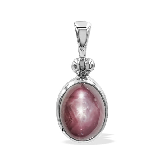 Starborn Star Ruby Reflection Oval Pendant in Sterling Silver