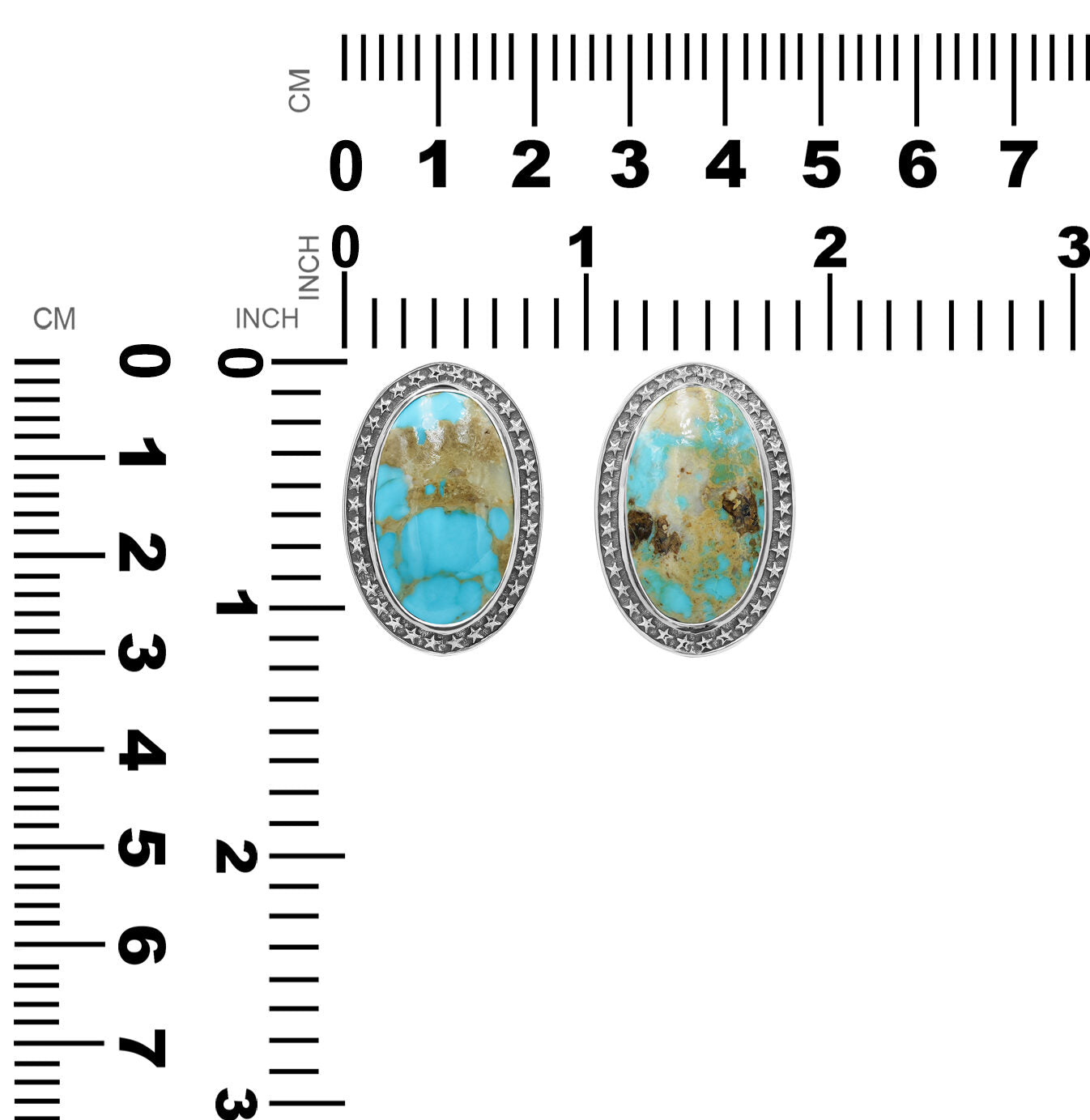 Starborn Patagonia Arizona Turquoise Ring with Stars Frame Design in Sterling Silver Silver