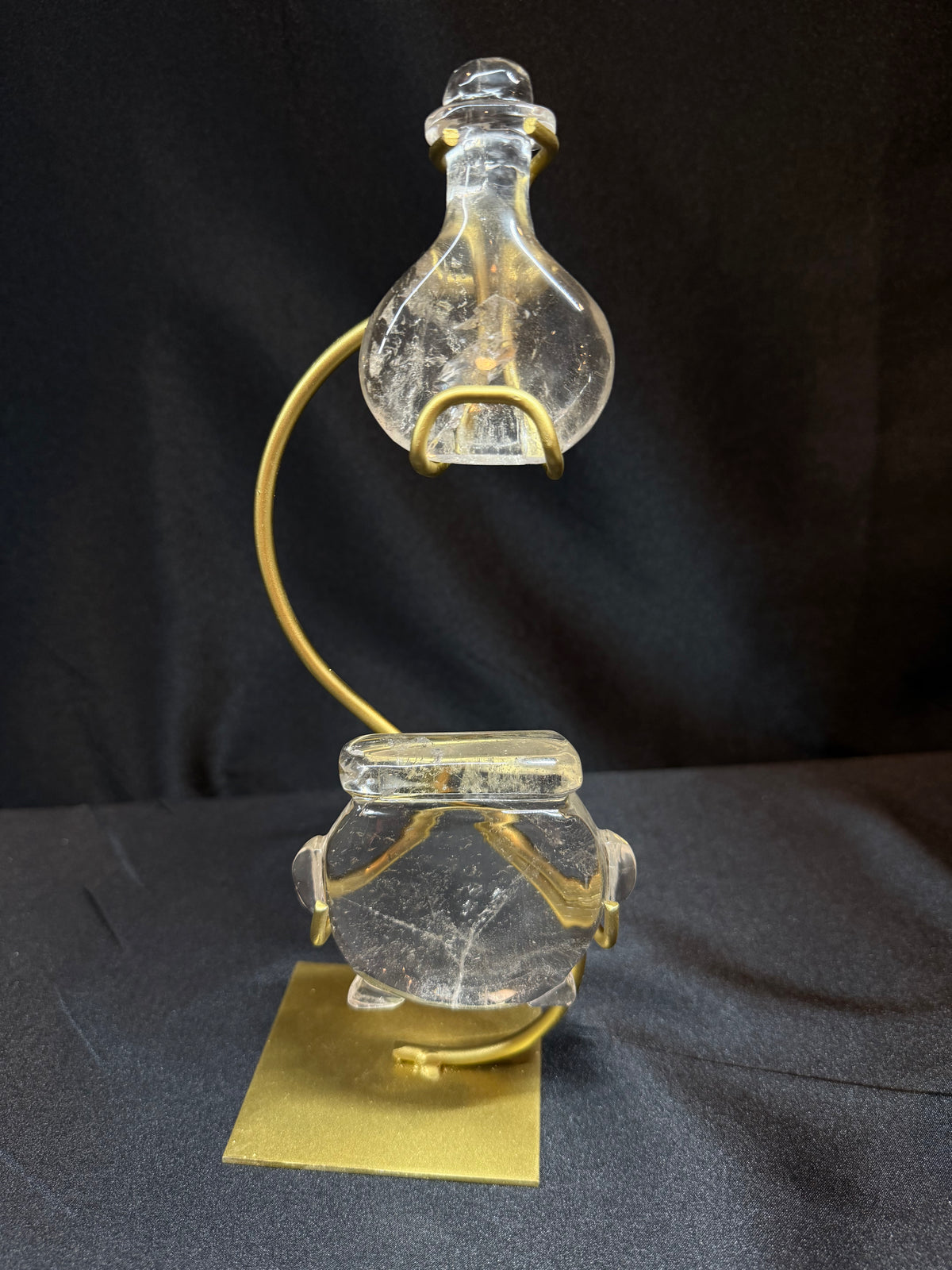 Light Smokey Quartz Potion Bottle & Cauldron