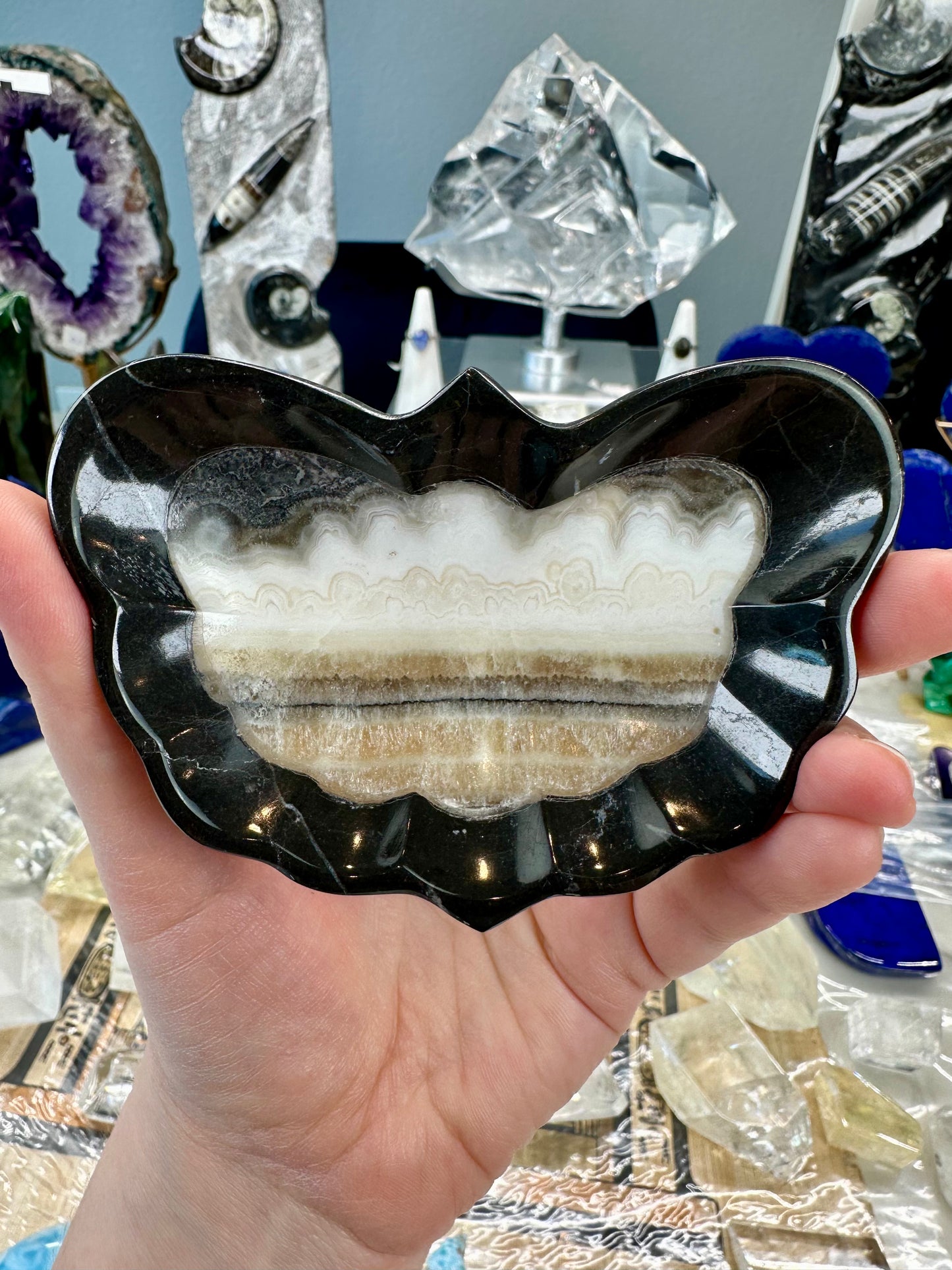 Calcite & Marble Butterfly Bowl B
