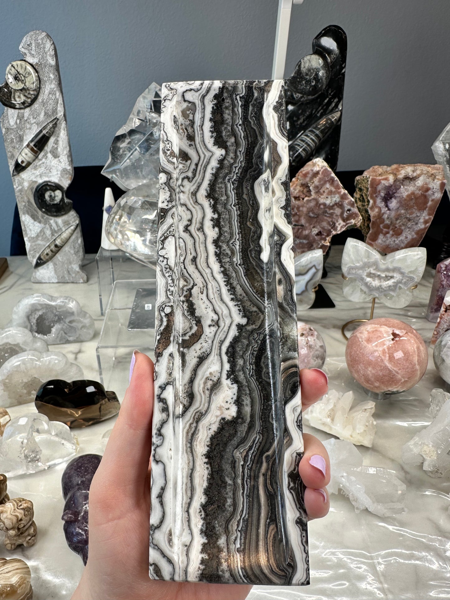 Banded Calcite Incense Holder C