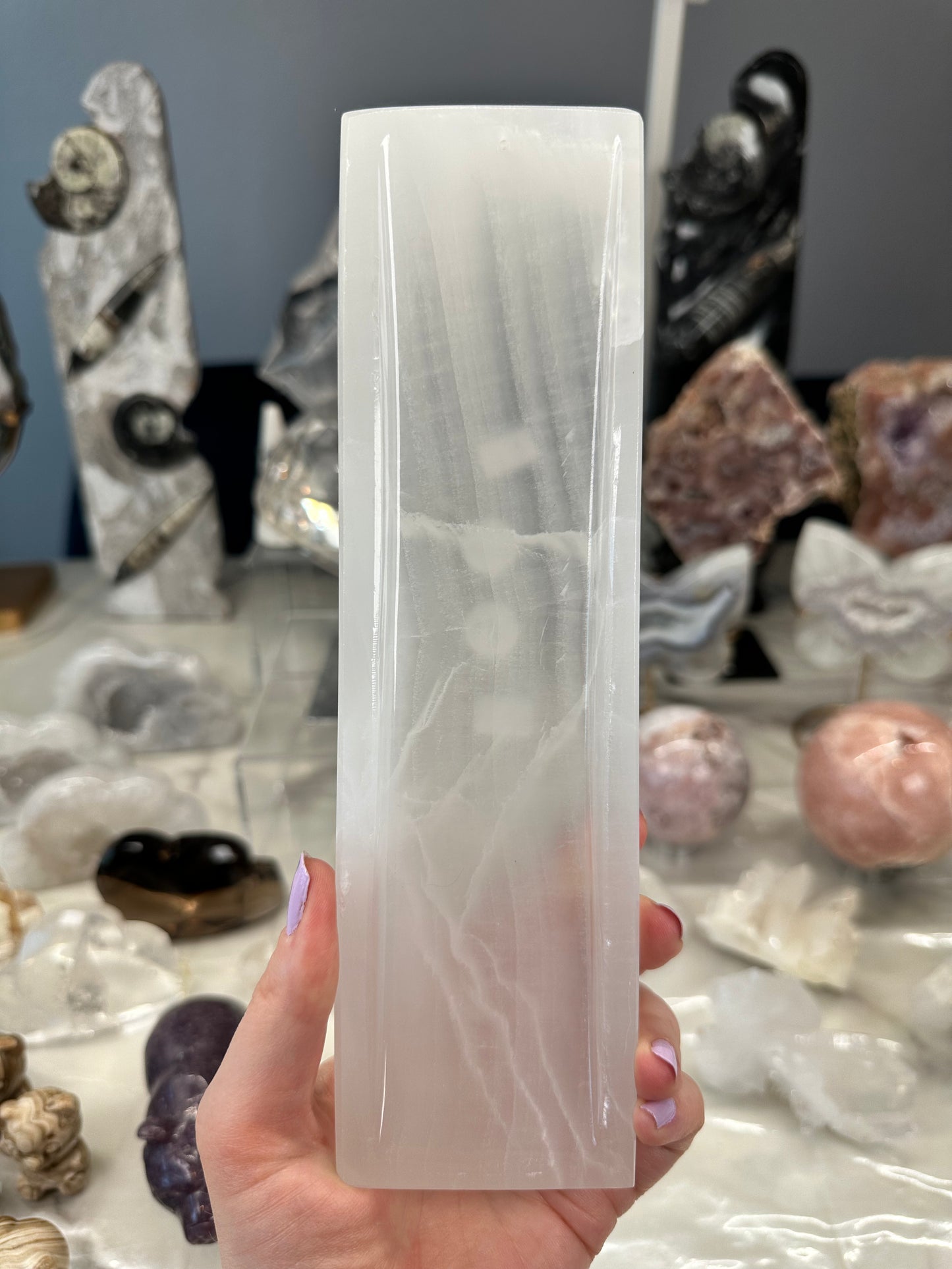White Calcite Incense Holder B