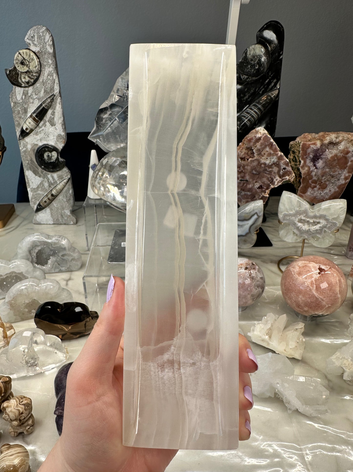 White Calcite Incense Holder A
