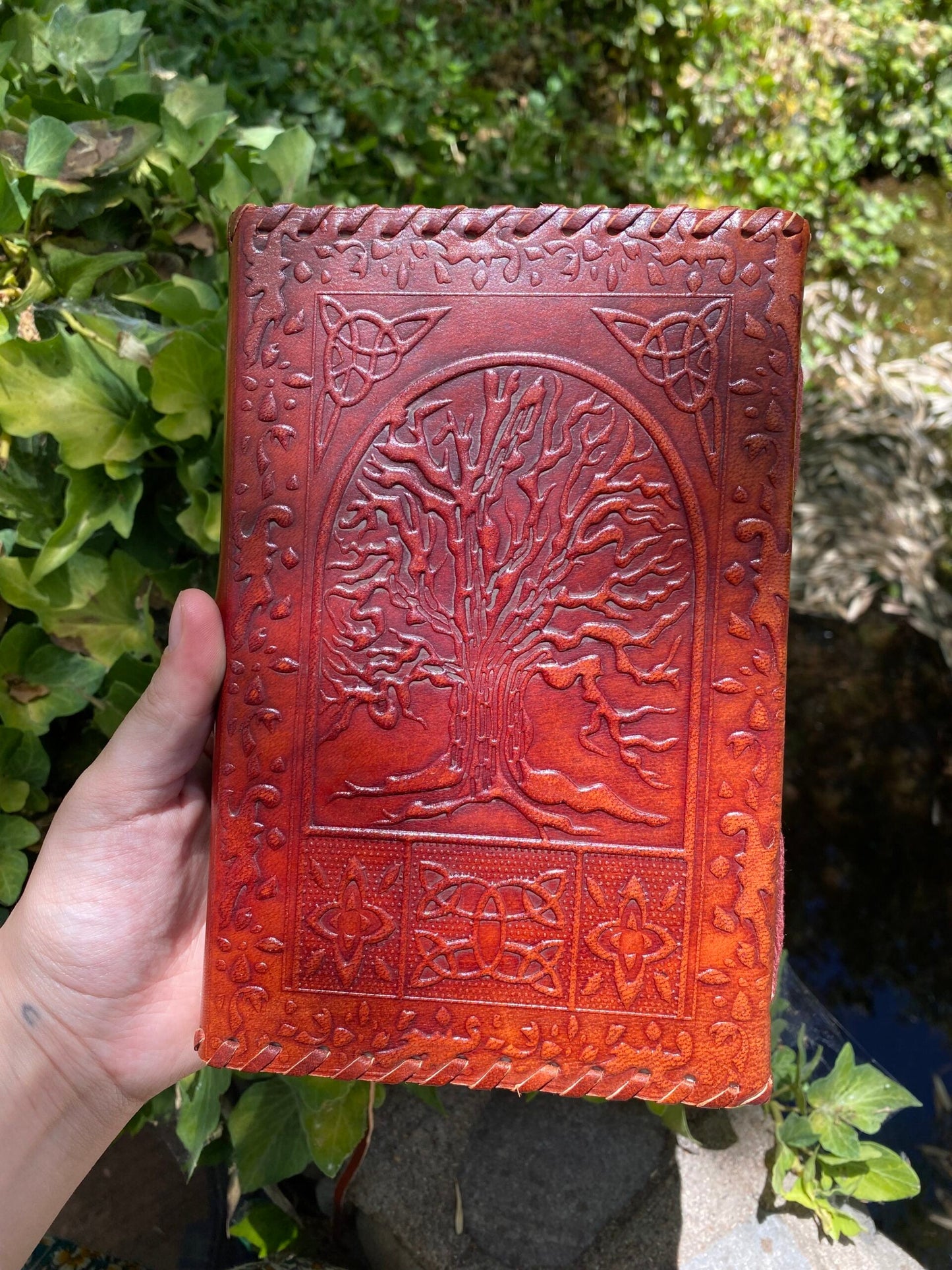 Starborn Labradorite Accent Celtic Style Leather Journal