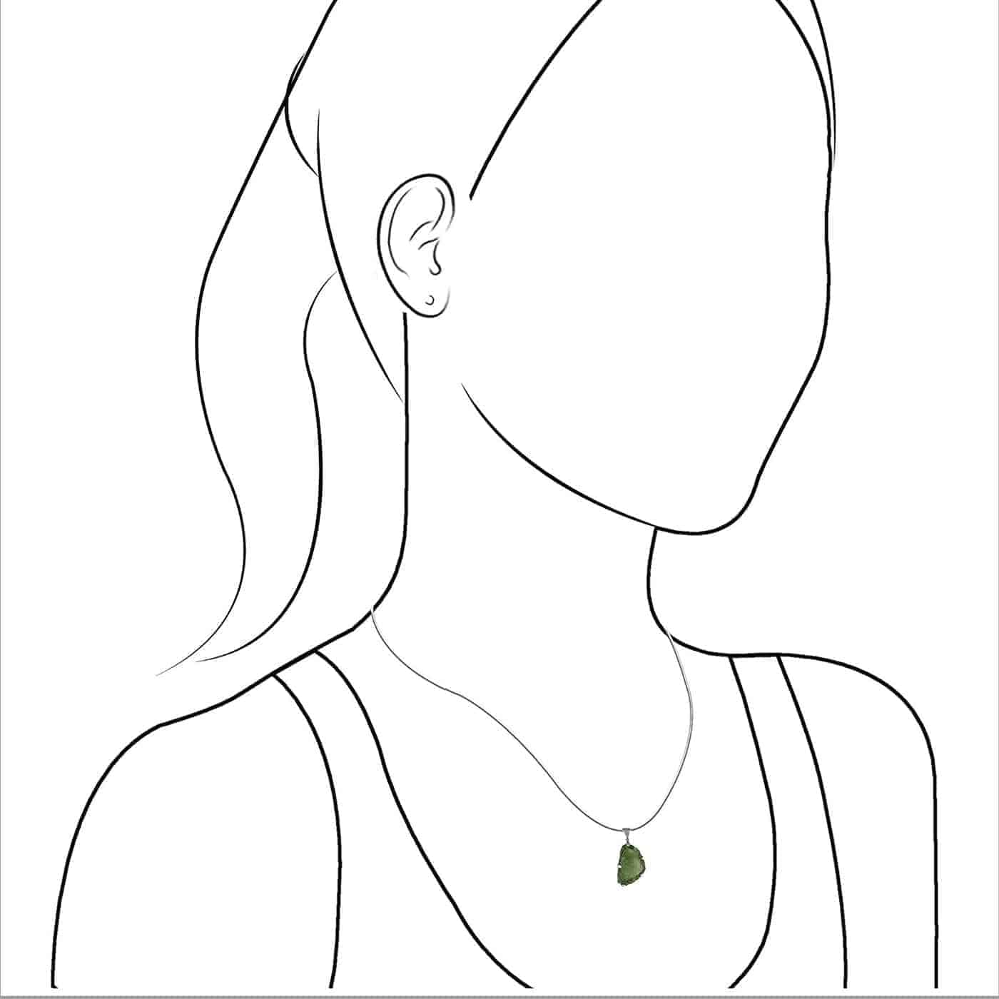 Starborn Natural Rough Moldavite Prong Set Pendant in Sterling Silver (15-20ct)