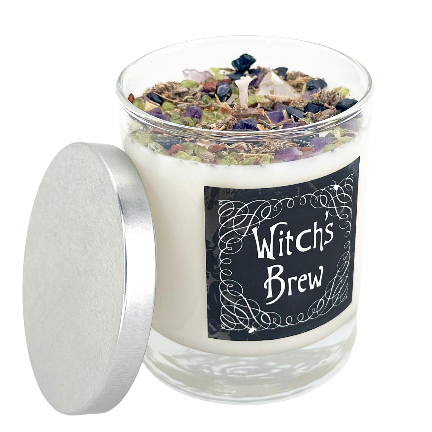 Witch's Brew Candles - Crystal Candle - Halloween Candle: 12oz Round Glass