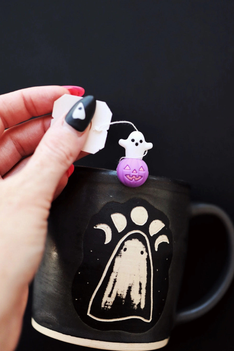 Purple Ghost Tea Bag Holder