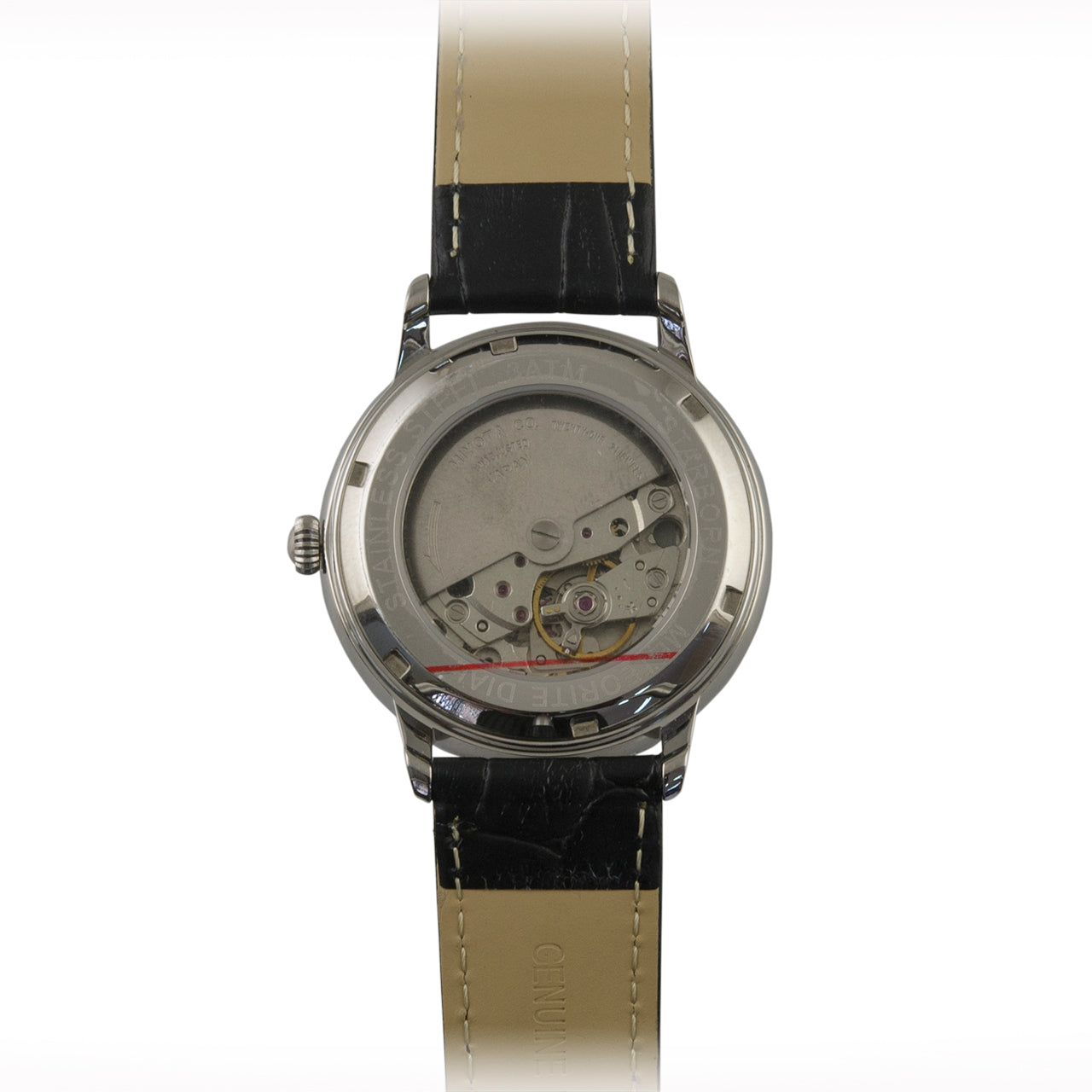 Starborn Muonionalusta Meteorite 40mm Automatic Watch with Black Leather Band
