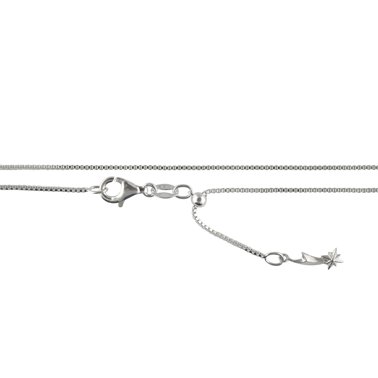 Starborn 22" Adjustable Sterling Silver Chain with Slide Ball – Box & Snake Styles