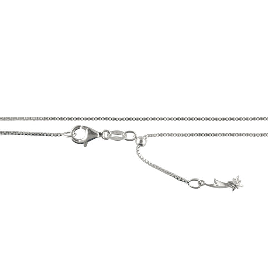 Starborn 22" Adjustable Sterling Silver Chain with Slide Ball – Box & Snake Styles