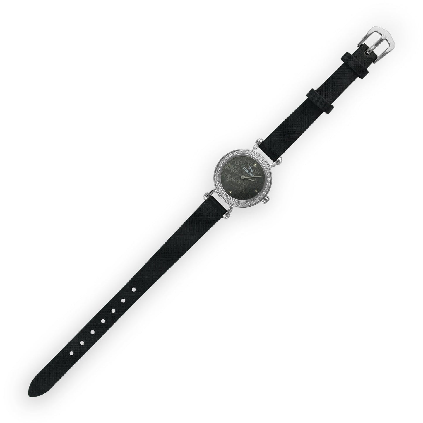 Starborn Muonionalusta Meteorite 20mm Women's Watch with Grey/Black Leather Band