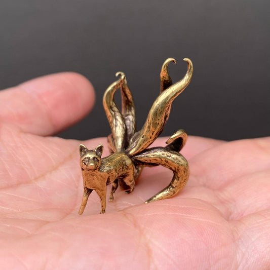 Brass Eight Tailed Fox Crafts Decoration Desktop Ornaments