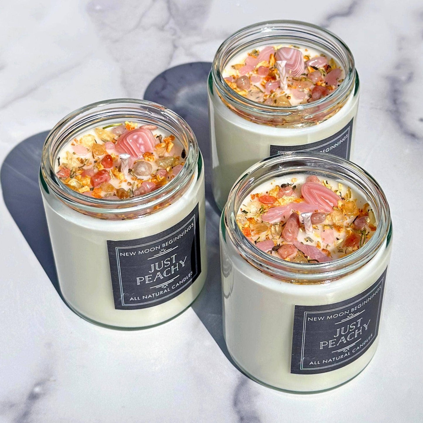 Just Peachy Candle Handmade, Hand Poured Soy Wax Juicy Peach: 9oz Glass Jar