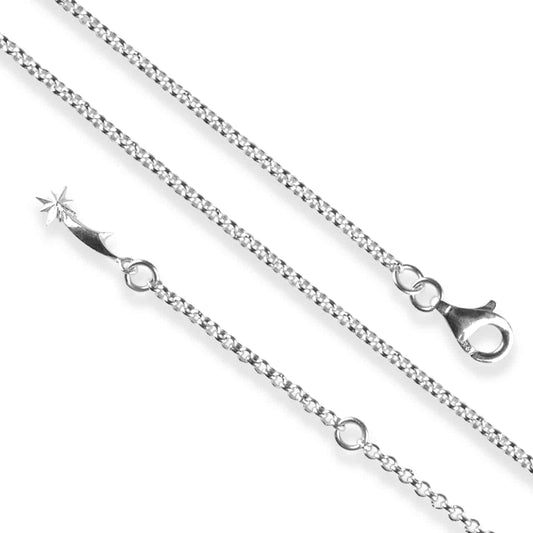 Starborn 22" & 30" Adjustable Sterling Silver Rolo Chain with Shooting Star Charm