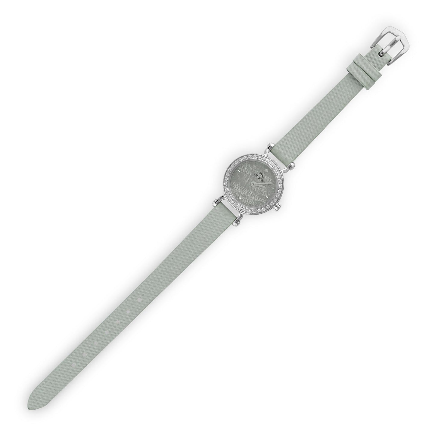 Starborn Muonionalusta Meteorite 20mm Women's Watch with Grey/Black Leather Band