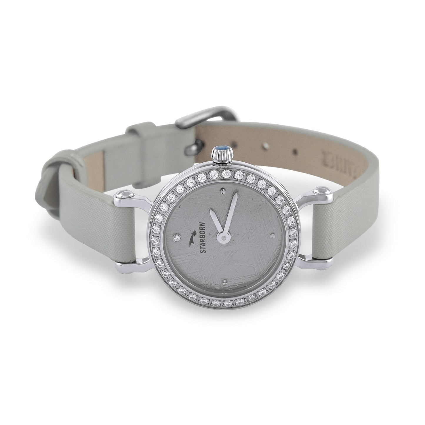 Starborn Muonionalusta Meteorite 20mm Women's Watch with Grey/Black Leather Band